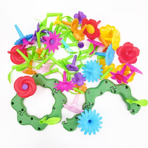 GREEN TOYS Kids Stackable Flower Garden Building STEM Toy Playset Build a Garden - Picture 1 of 10